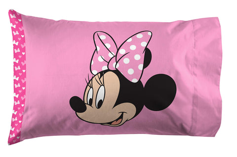 Jay Franco Minnie Mouse flat sheet, vibrant print for kid-friendly room decor.