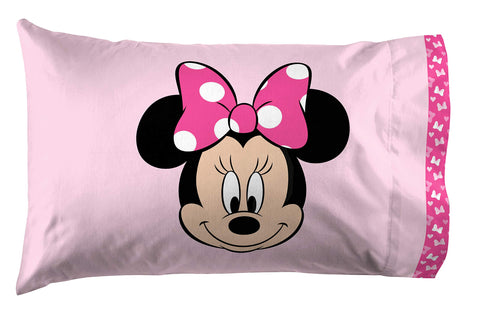 Jay Franco Minnie Mouse pillowcase, gentle finish for cozy sleepovers.