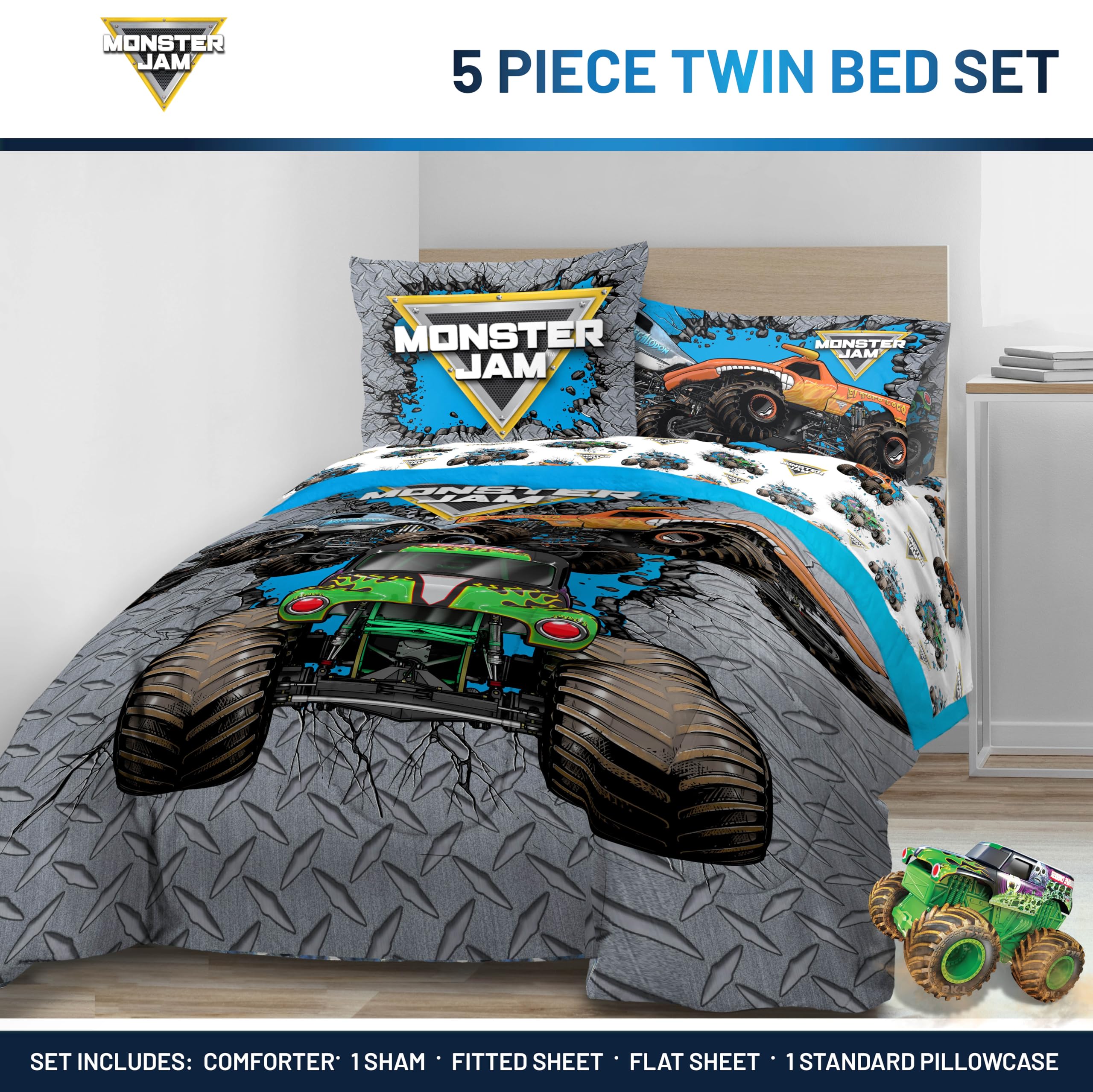Jay Franco Monster Jam El Toro Loco comforter with vivid graphics sparks imaginative play.