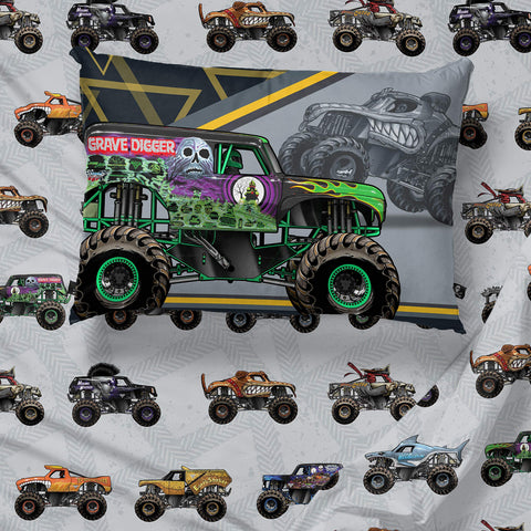 Jay Franco Monster Jam MJ Life twin bed set flat sheet ready for everyday slumber