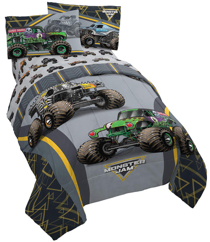 Jay Franco Monster Jam MJ Life twin bed set Grave Digger comforter design for kids' rooms