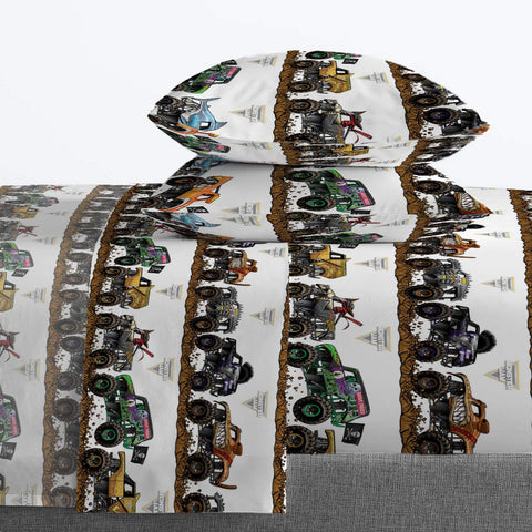 Jay Franco Monster Jam flat sheet 81x96 covers ample bed space