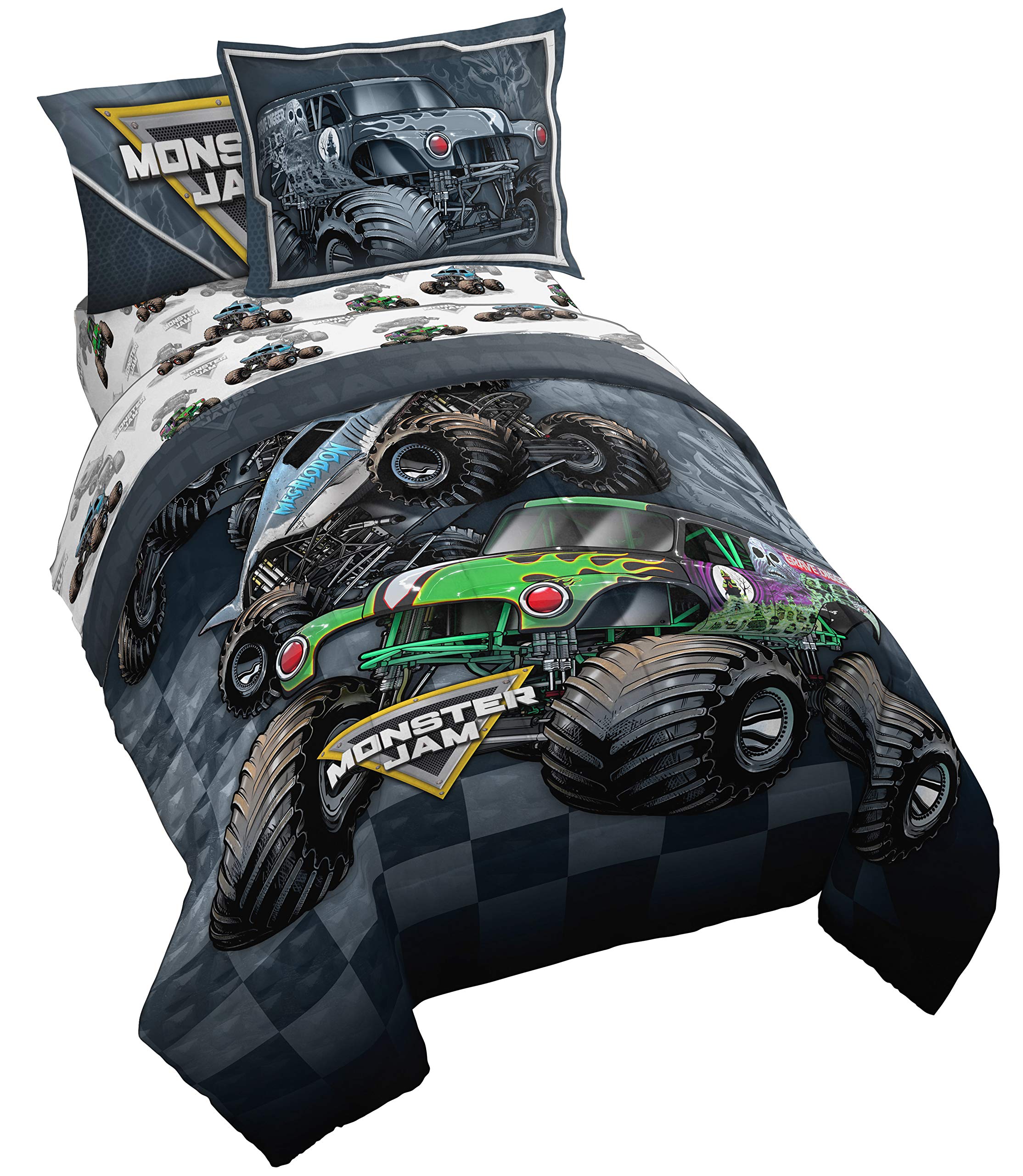 Jay Franco Monster Jam Slash Grave Digger comforter design for adventurous kids