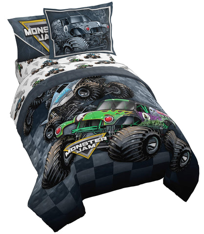 Jay Franco Monster Jam Slash Grave Digger comforter design for adventurous kids