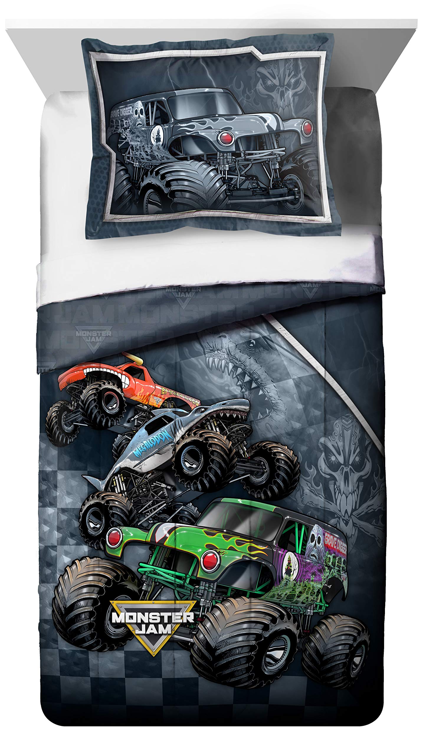Jay Franco Monster Jam Slash Megalodon comforter design with ocean-ready flair