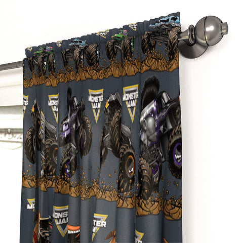 Included tiebacks for Jay Franco Monster Jam curtains to secure styling.