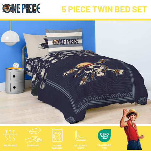 Jay Franco One Piece twin pillow sham adds character accents to bedtime decor