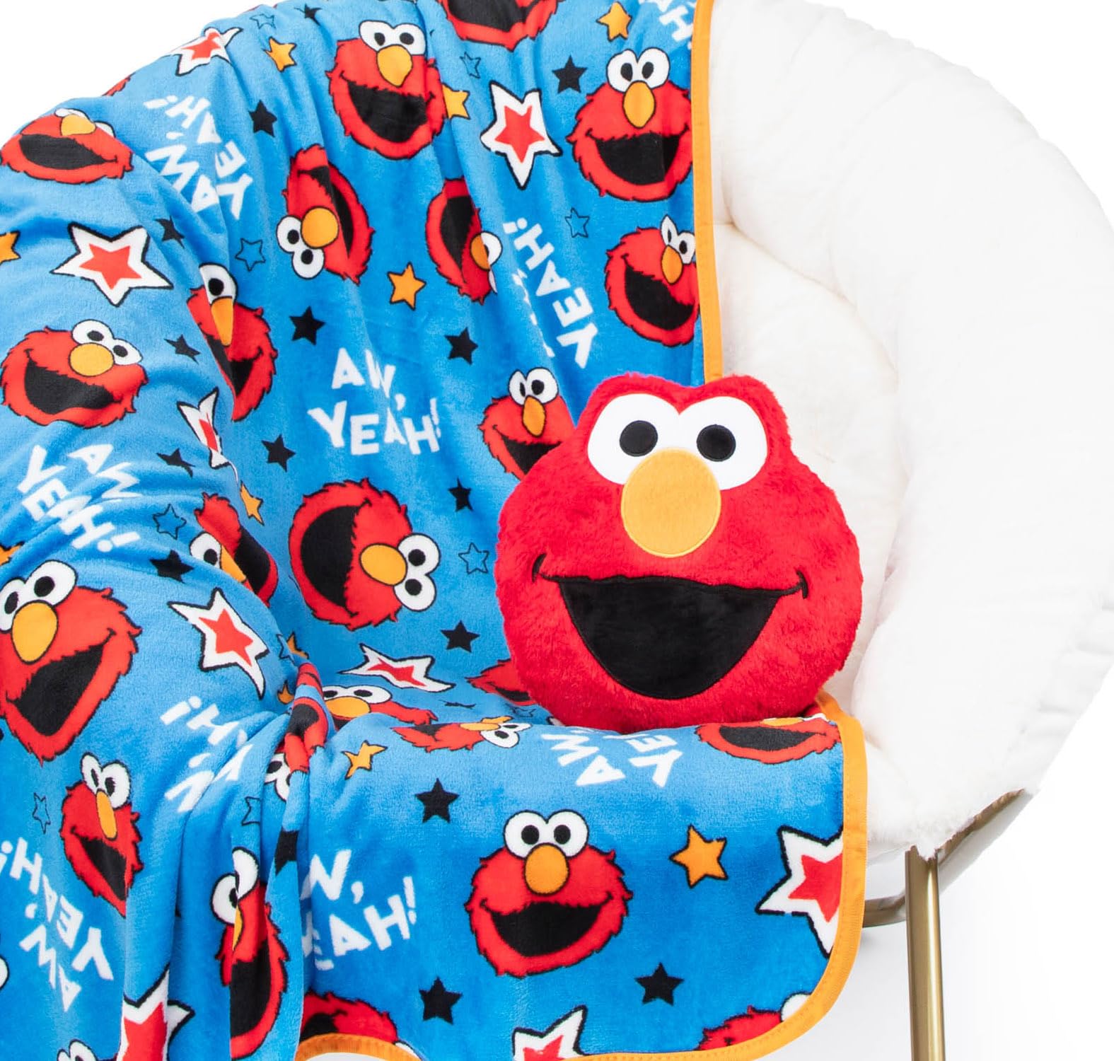 Jay Franco Sesame Street Elmo plush pillow, 12 inch, ideal cuddle companion.