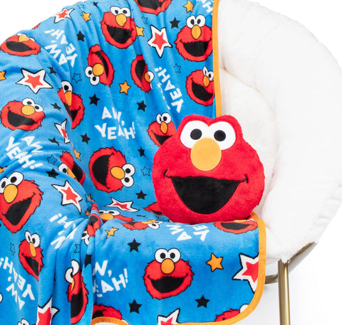 Jay Franco Sesame Street Elmo plush pillow, 12 inch, ideal cuddle companion.