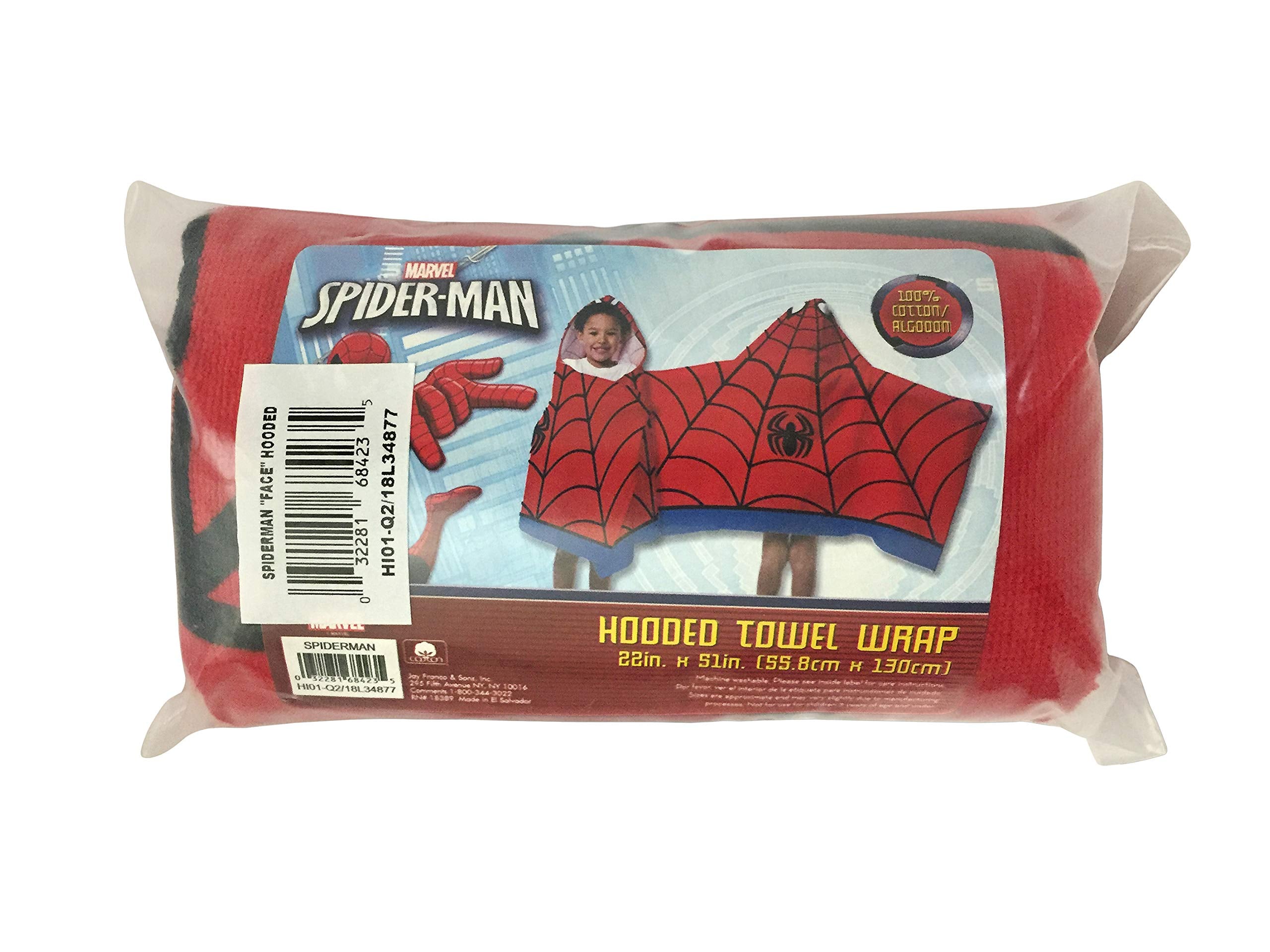 Jay Franco Spiderman hooded towel 22x51, perfect kids’ bath and travel companion.