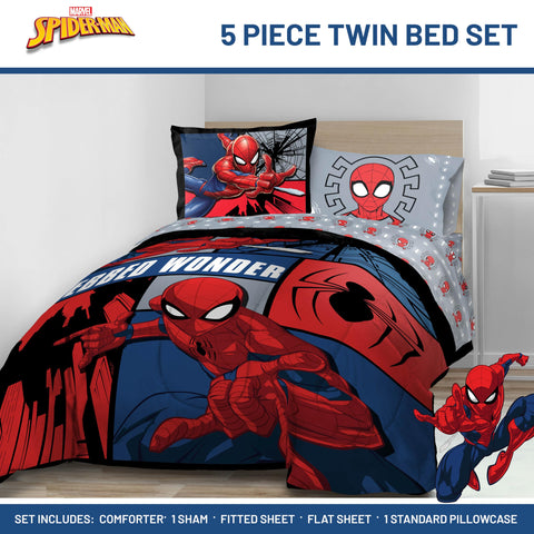 Jay Franco Spiderman Webbed Wonder fitted sheet displays vibrant print with comfortable fit