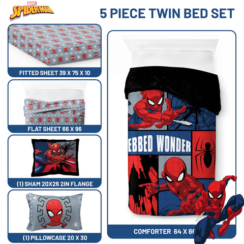 Jay Franco Spiderman Webbed Wonder flat sheet highlights smooth, breathable sleep surface