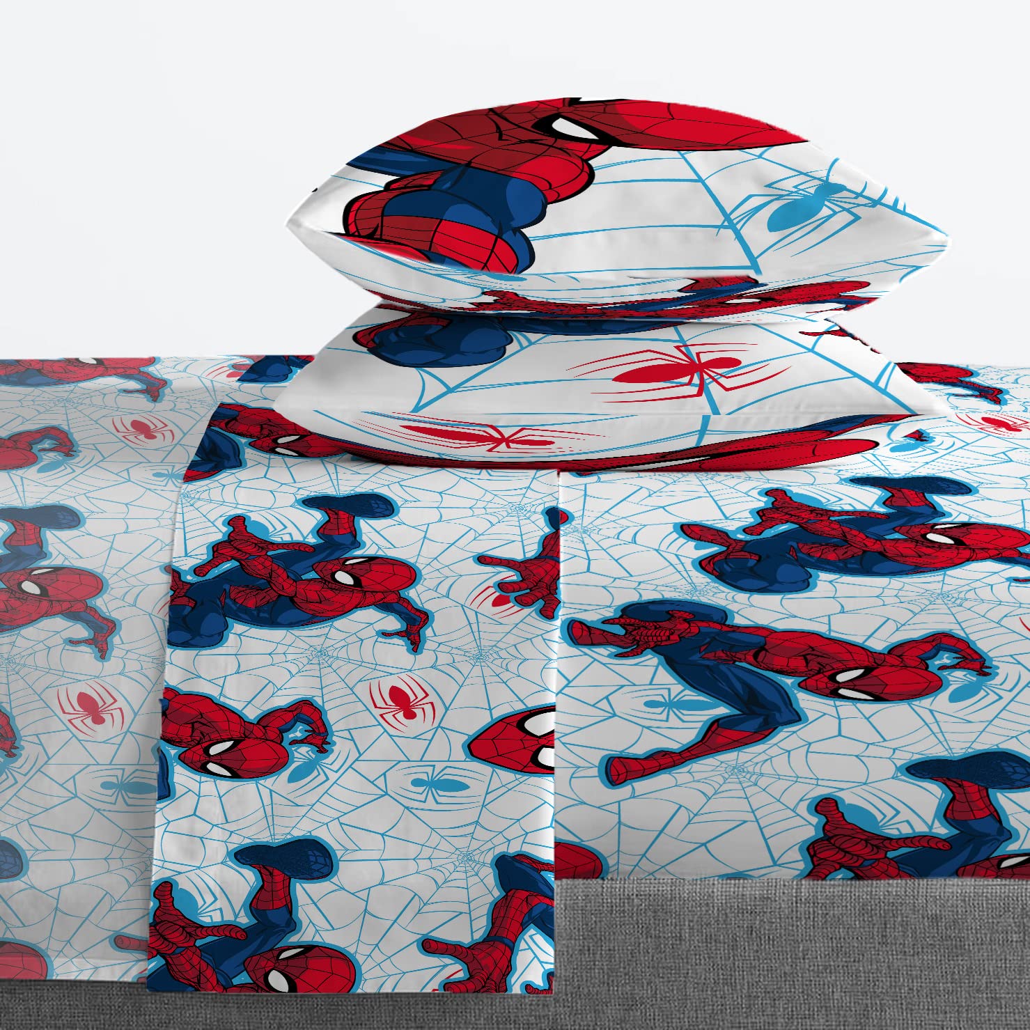 Jay Franco Spiderman pillowcases pair for cozy sleep setup.