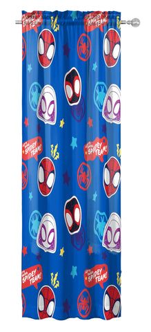 Jay Franco Spidey curtains close-up shows microfiber softness and vibrant colors.