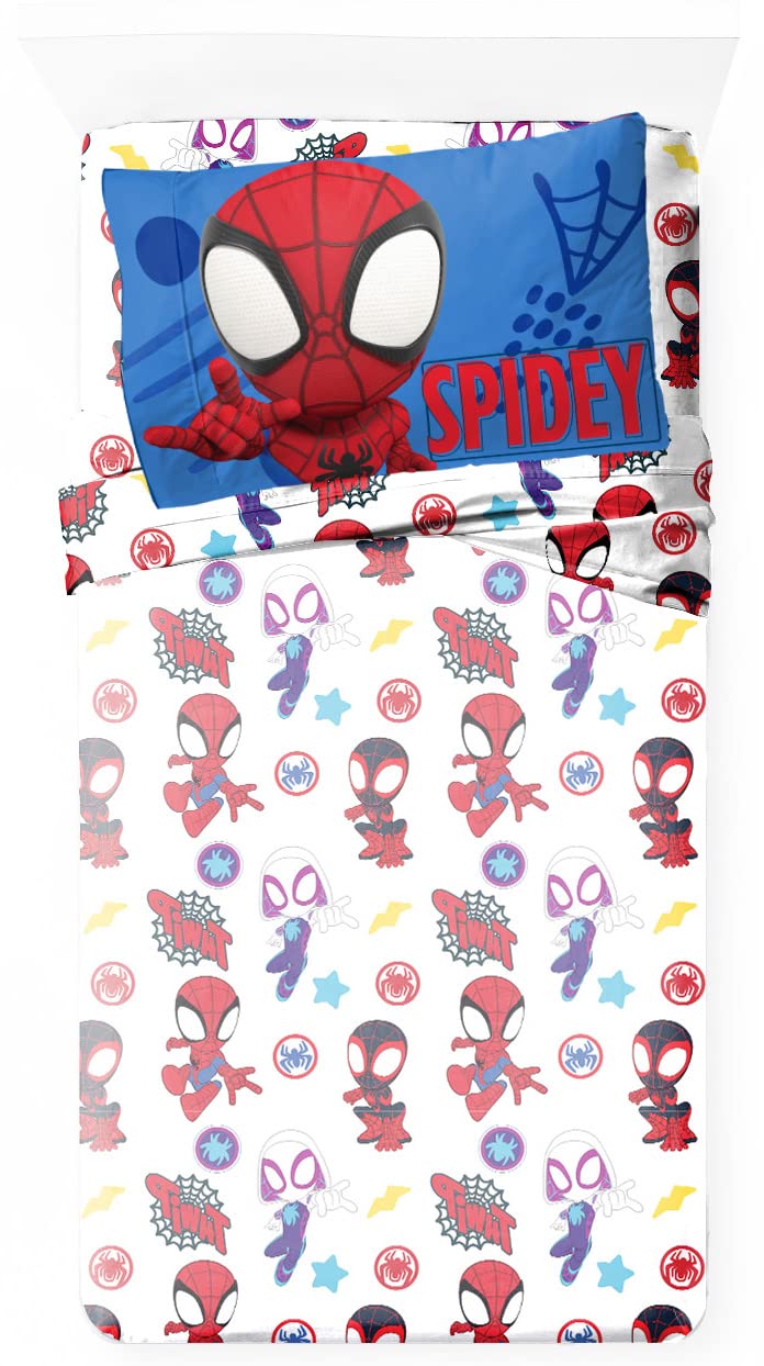 Jay Franco Spidey & Friends flat sheet with bold prints for vibrant room decor