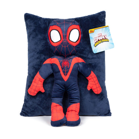 Jay Franco Miles Morales 3D snuggle pillow travel-friendly companion.
