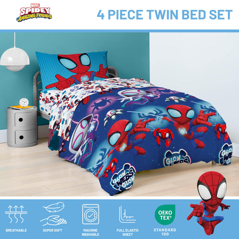 Jay Franco Spidey Miles Morales pillowcase promotes cozy sleepovers and easy care.