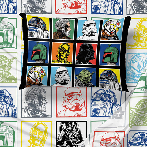 Jay Franco Star Wars sheet set with R2-D2 design maintains vibrant colors.