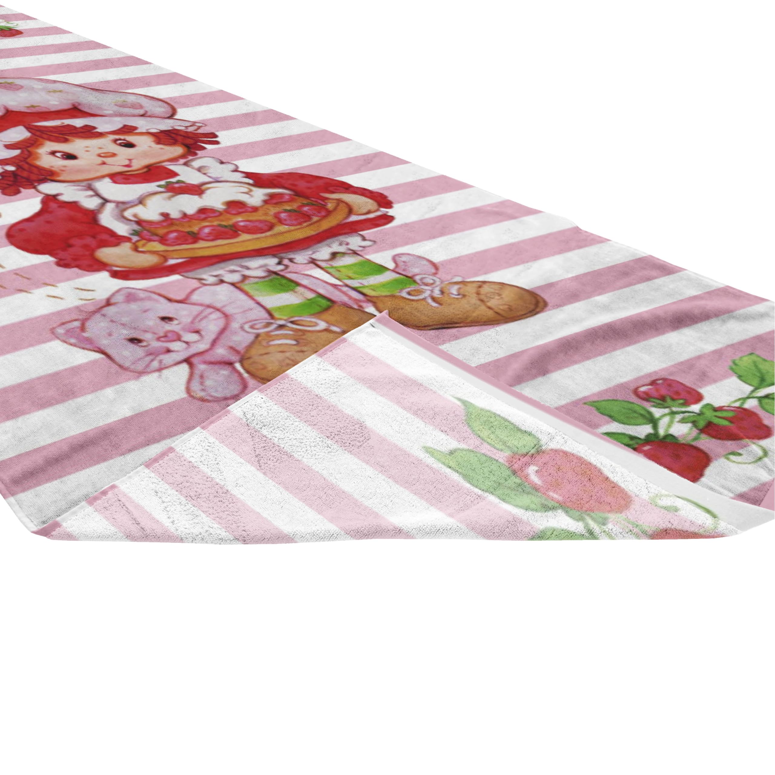 Jay Franco Strawberry Shortcake towel, folded display, compact and quick-drying after pool.