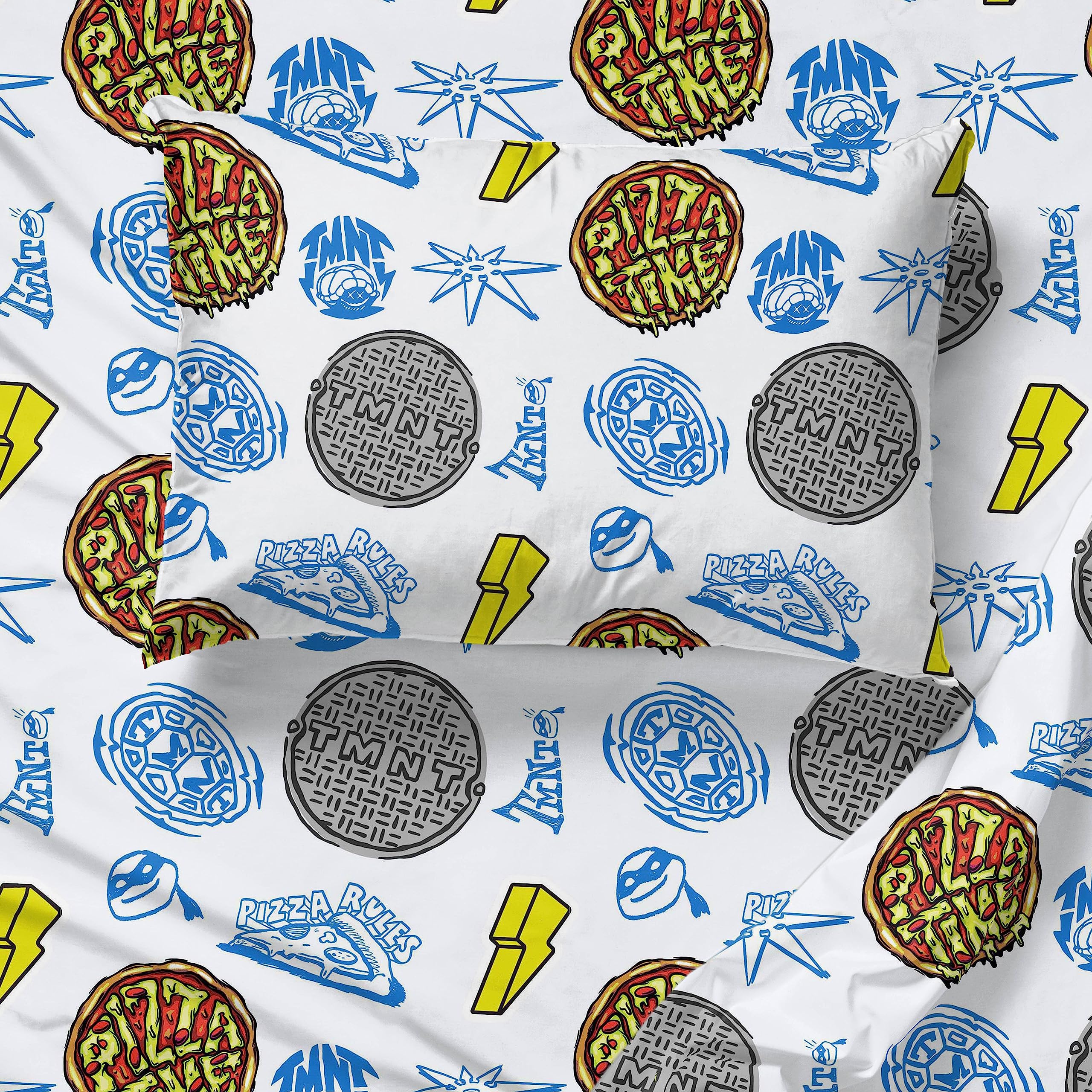Jay Franco TMNT twin pillow shams finishing the themed bedding