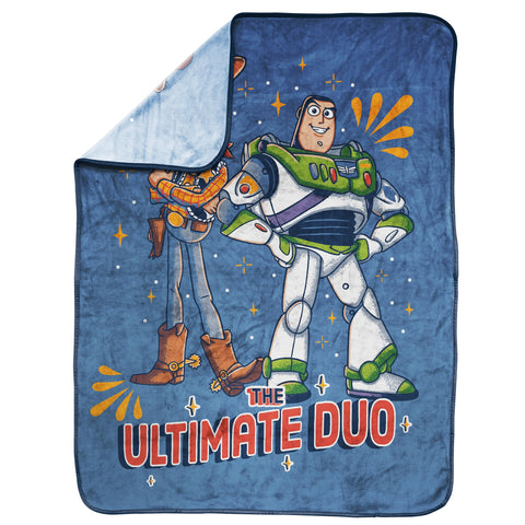 Jay Franco Toy Story throw machine washable for easy cleaning and vibrant design.