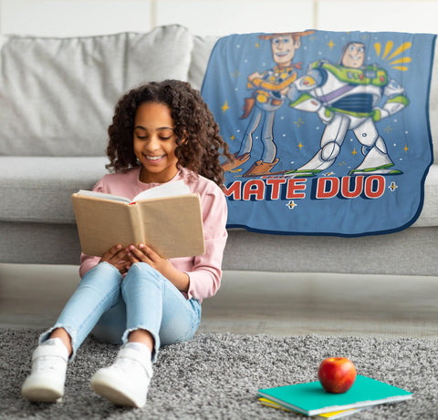 Jay Franco Toy Story throw ultra-soft microfiber texture for year-round snuggle sessions.