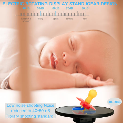 JAYEGT low-noise rotation system suited for quiet photoshoots and video.