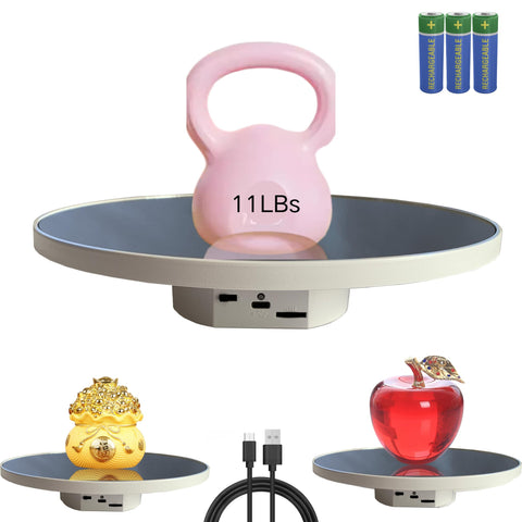 JAYEGT rotating display stand showing 360° view for jewelry and crafts.