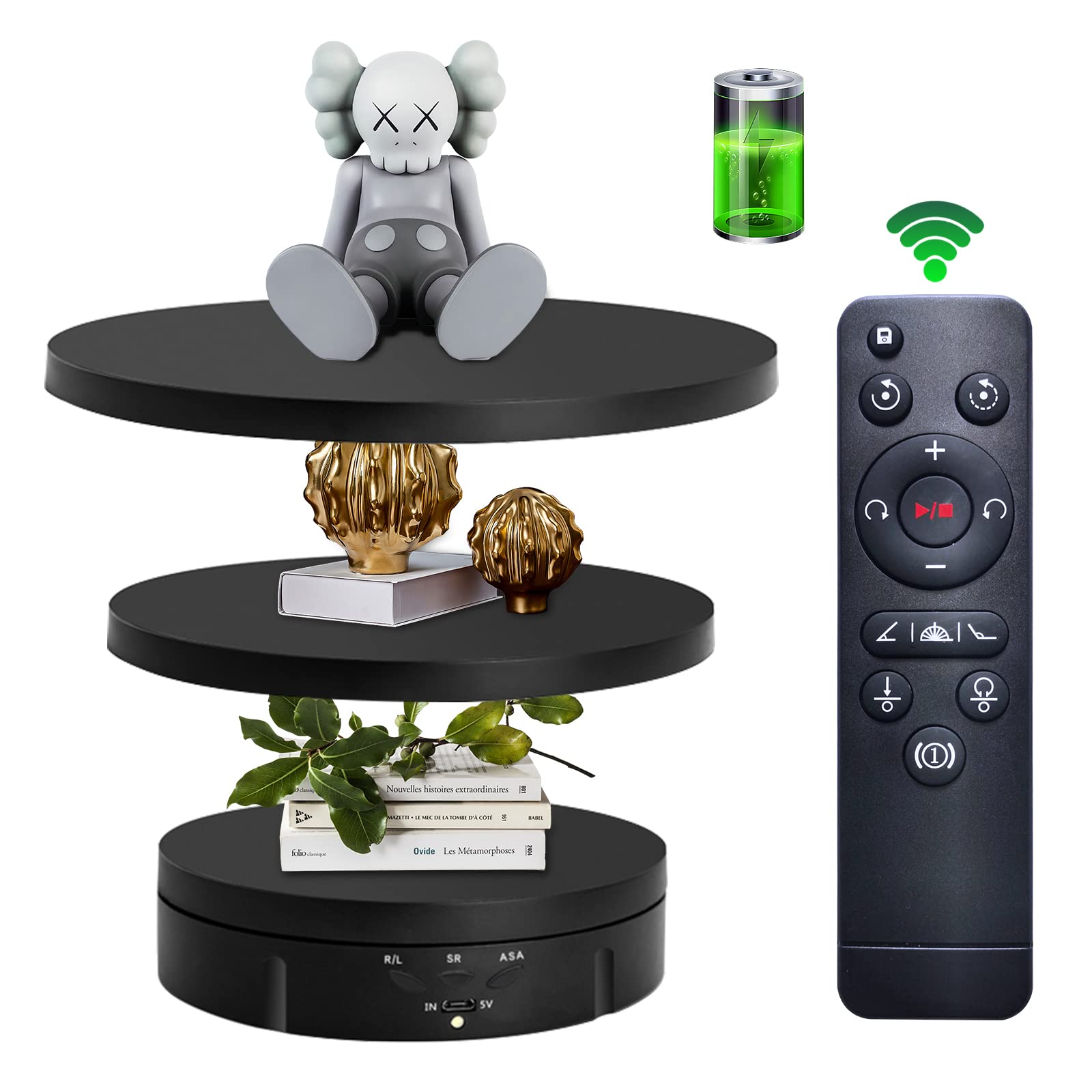 JAYEGT 5.74-inch rotating display stand for 360-degree product photos.