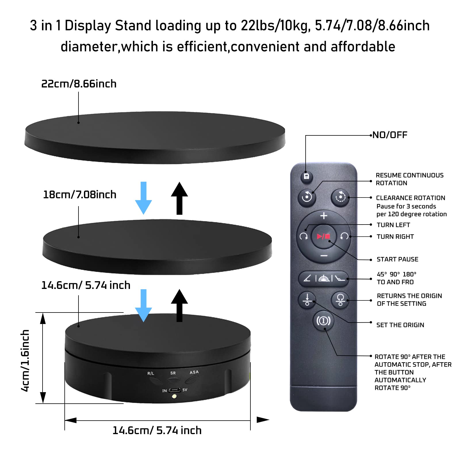 JAYEGT 7.08-inch replacement cover shown for flexible sizing of items.
