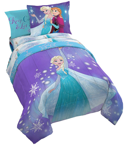 Jay Franco Disney Frozen comforter brings cozy warmth with Elsa and Anna.