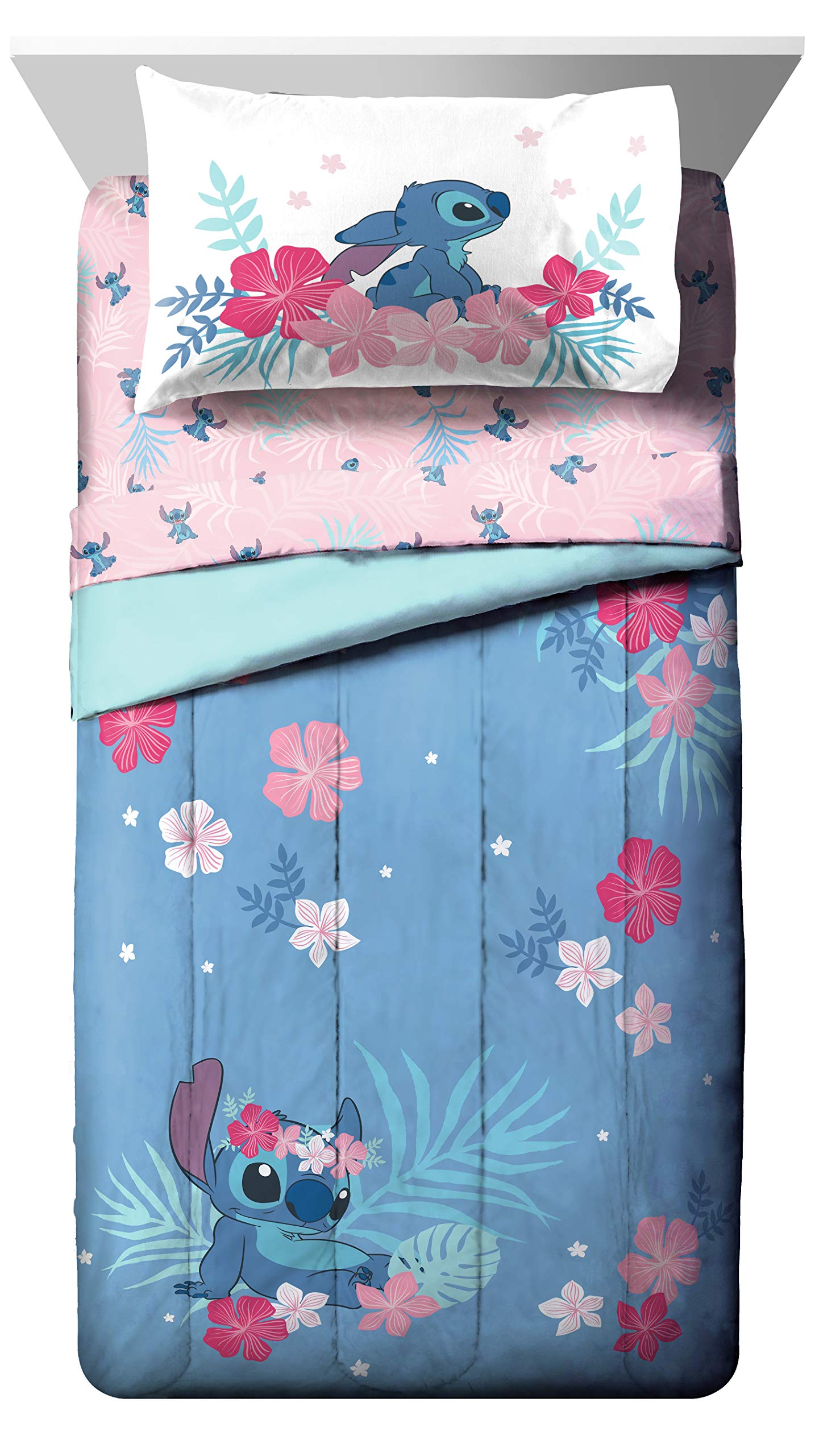 Jay Franco Lilo & Stitch fitted sheet adds vibrant tropical vibes and comfort