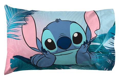 Jay Franco Lilo & Stitch flat sheet with island print for vibrant room style.