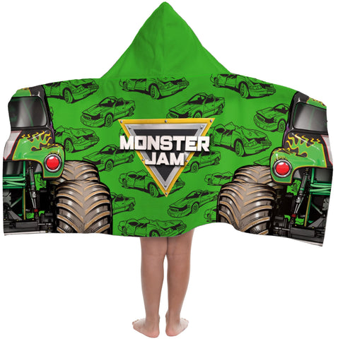Jay Franco Monster Jam Grave Digger hooded towel 3D hood for cozy after-swim warmth