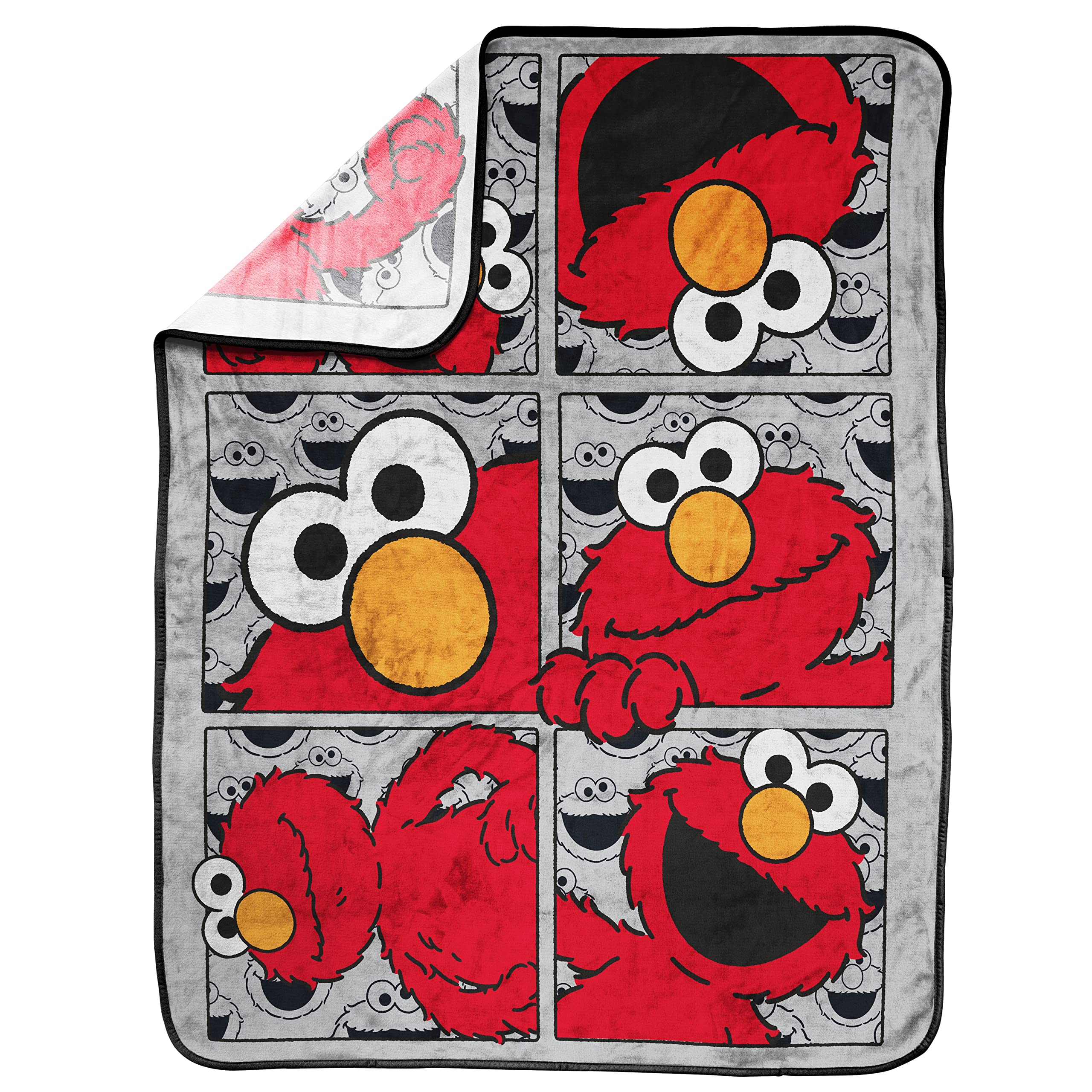Jay Franco Sesame Elmo throw fleece texture close-up highlights plush comfort