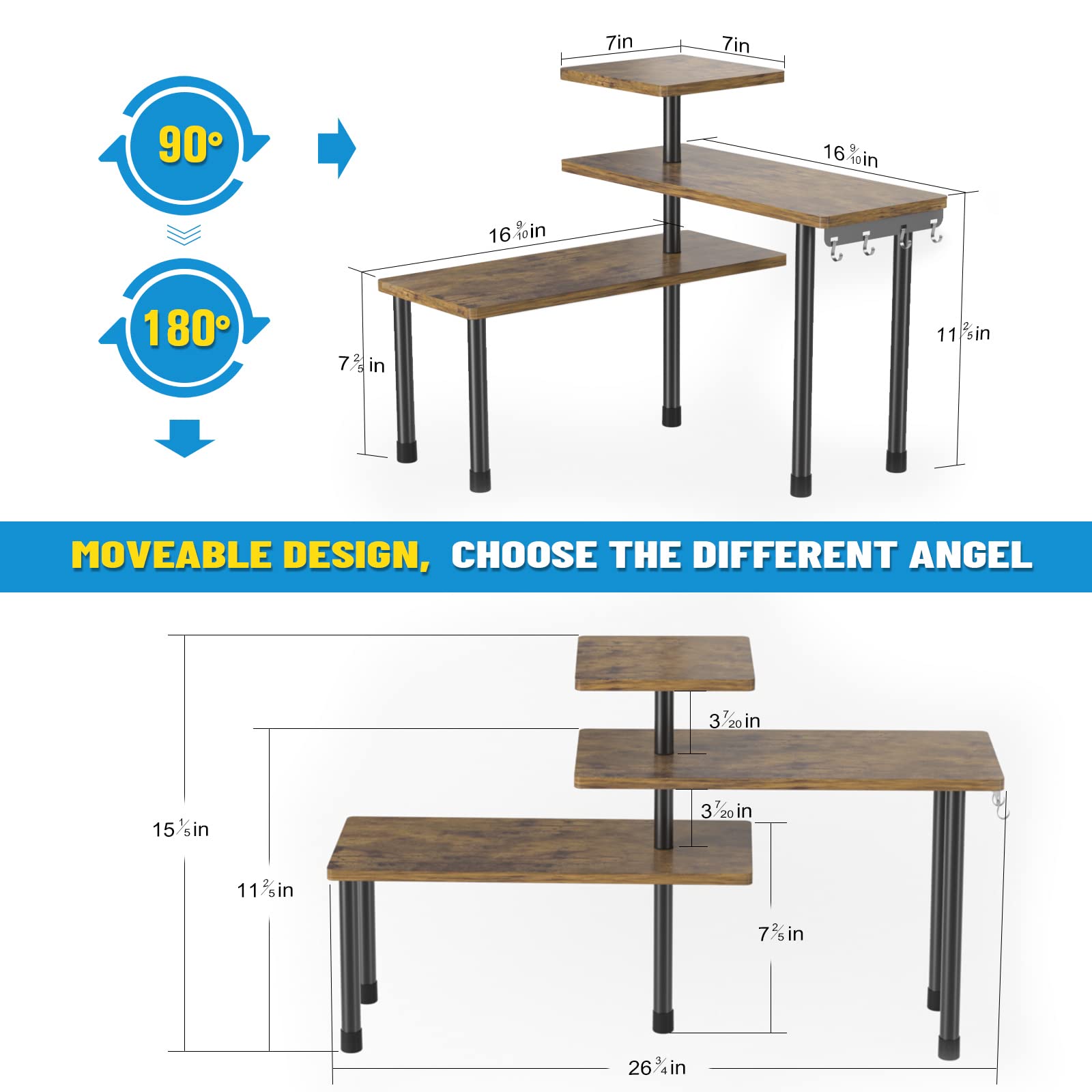 JayRex shelf with aluminum tub legs provides lasting stability.