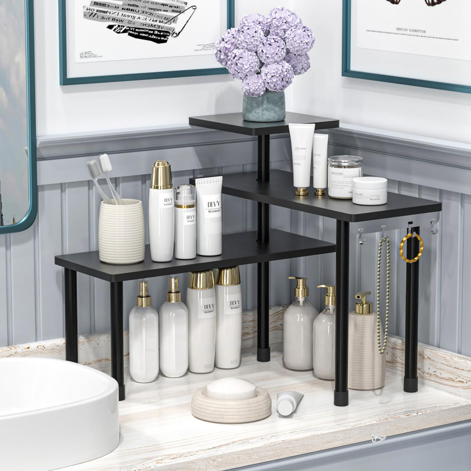 JayRex bathroom counter organizer keeps cosmetics organized and accessible