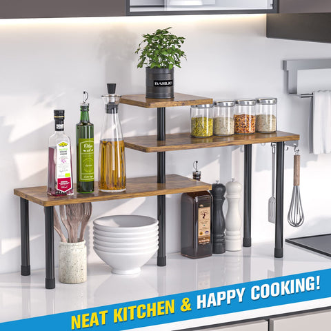 JayRex spice rack and coffee station organizer keeps essentials accessible.