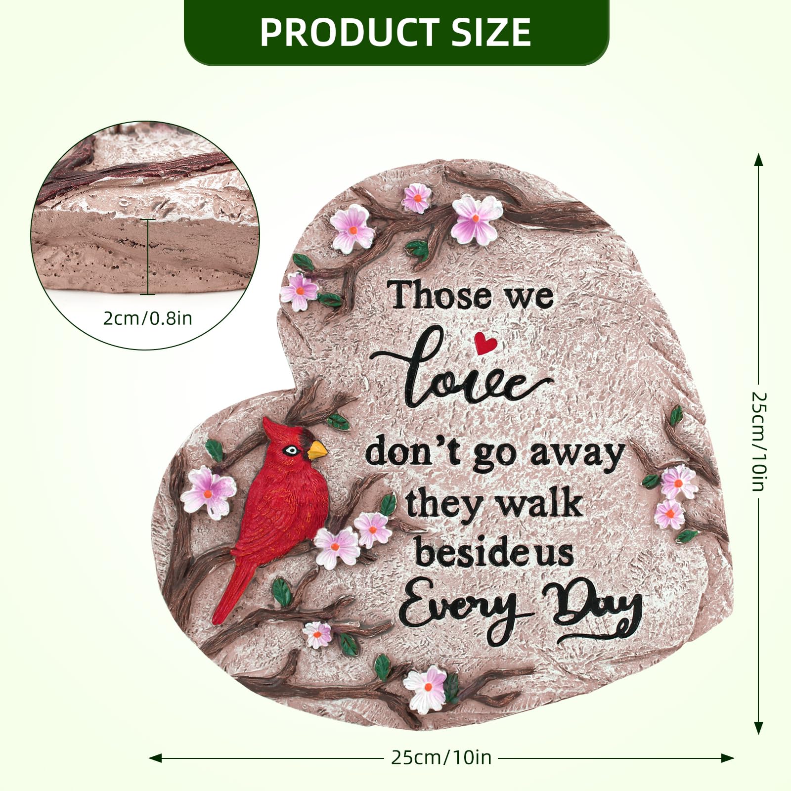 Jazcimdo handcrafted heart stone with two hooks for hanging or display.