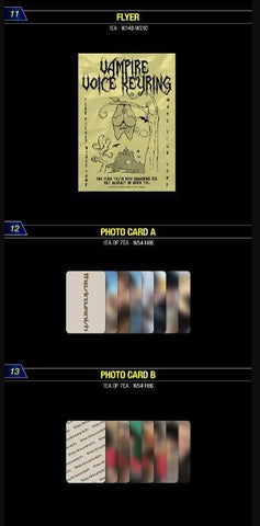Photocard set with two random cards from a seven-card pool.