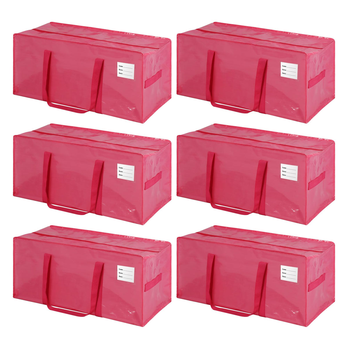 JCBZAMZ heavy-duty bags folded for compact storage in a closet.