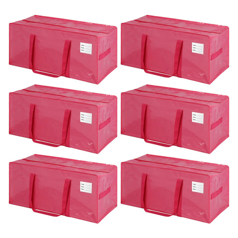 JCBZAMZ heavy-duty bags folded for compact storage in a closet.