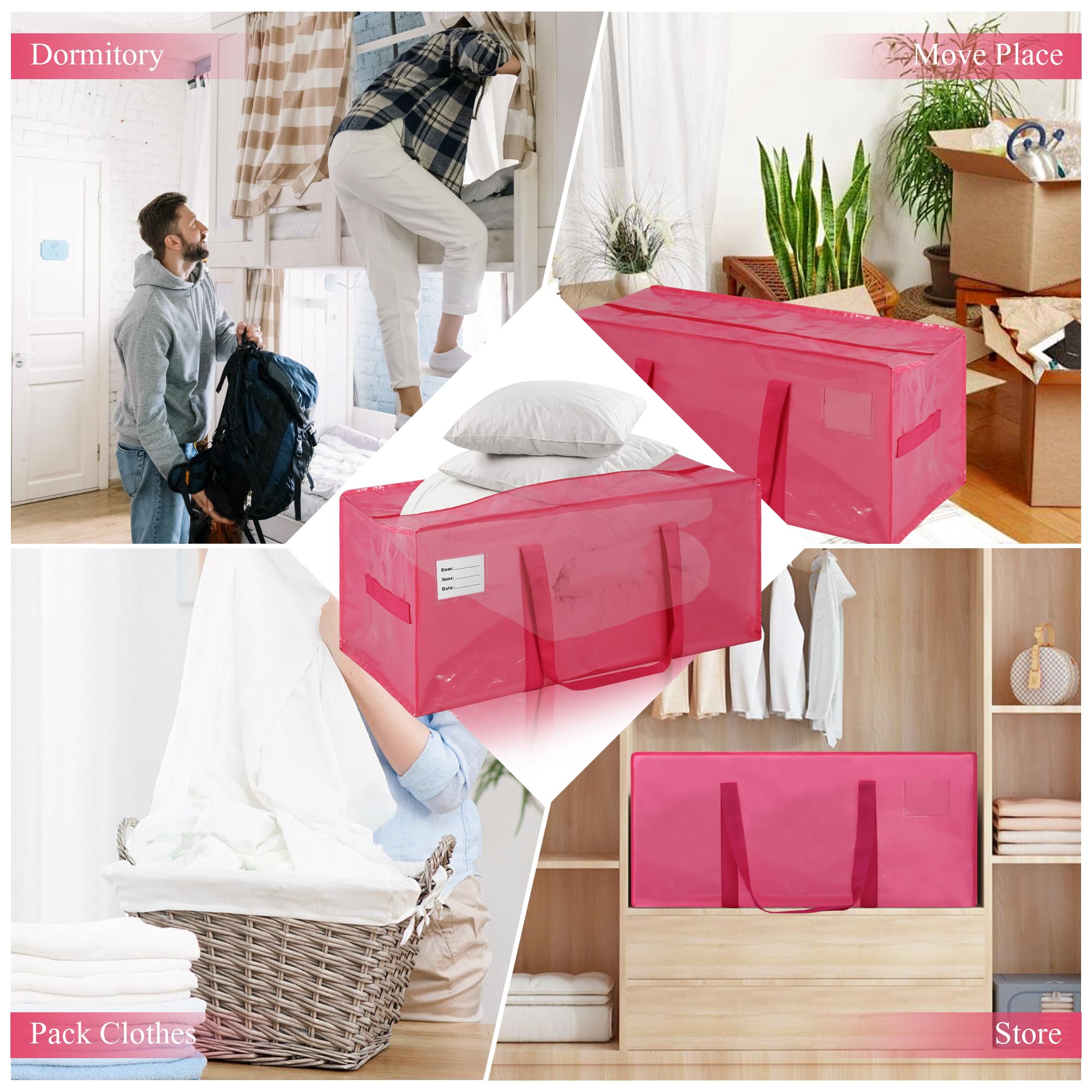 JCBZAMZ pink dorm storage bags perfect for college move-in.