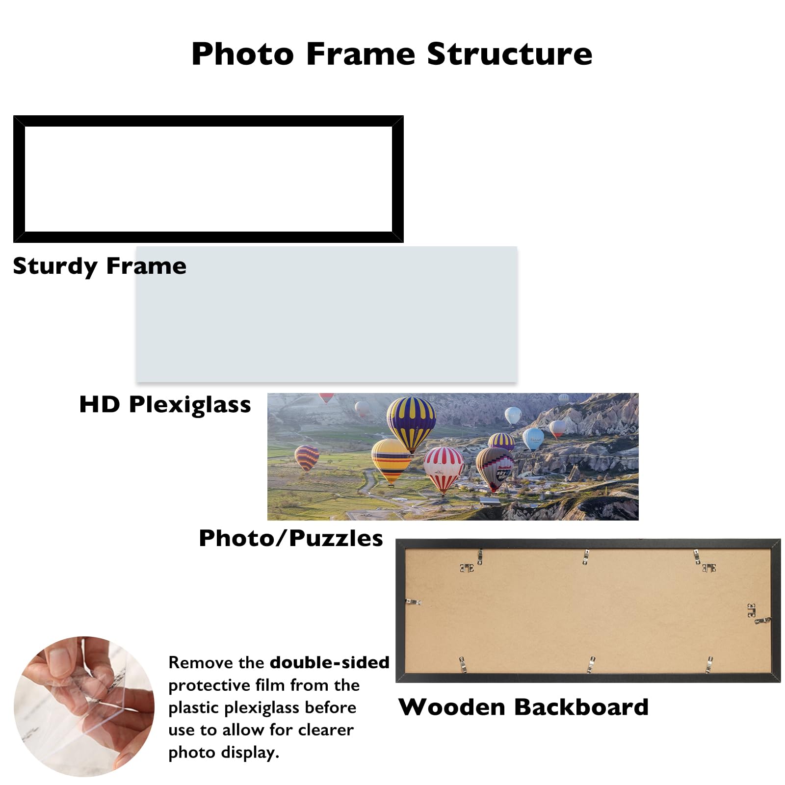 JCJMY black frame with plexiglass for safe home viewing