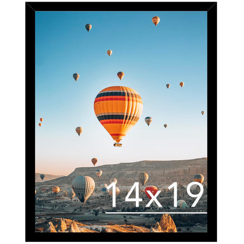 JCJMY 14x19 black frame front view highlights secure photo fit for vibrant displays