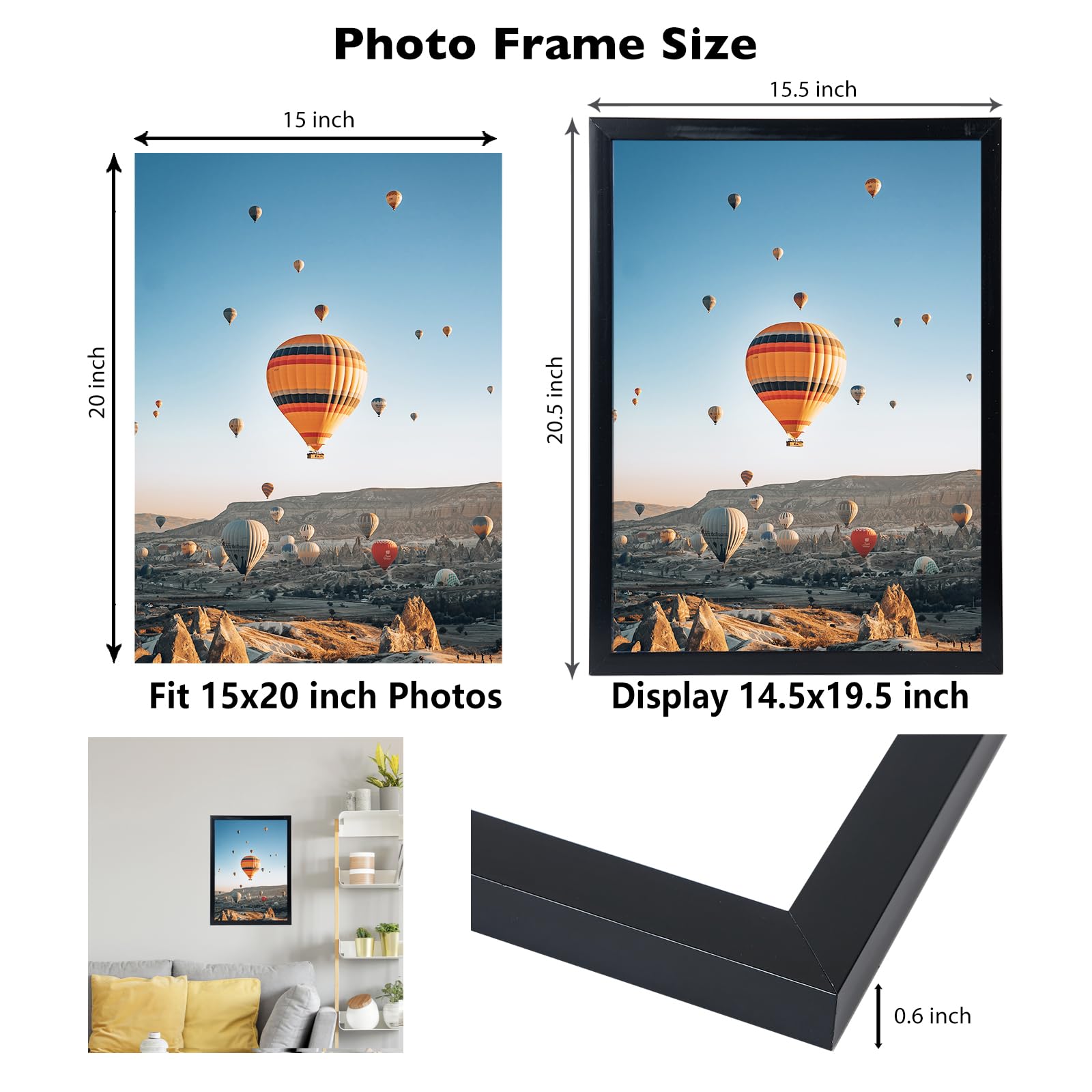 JCJMY 15x20 frame plexiglass close-up shows safe, break-resistant display.