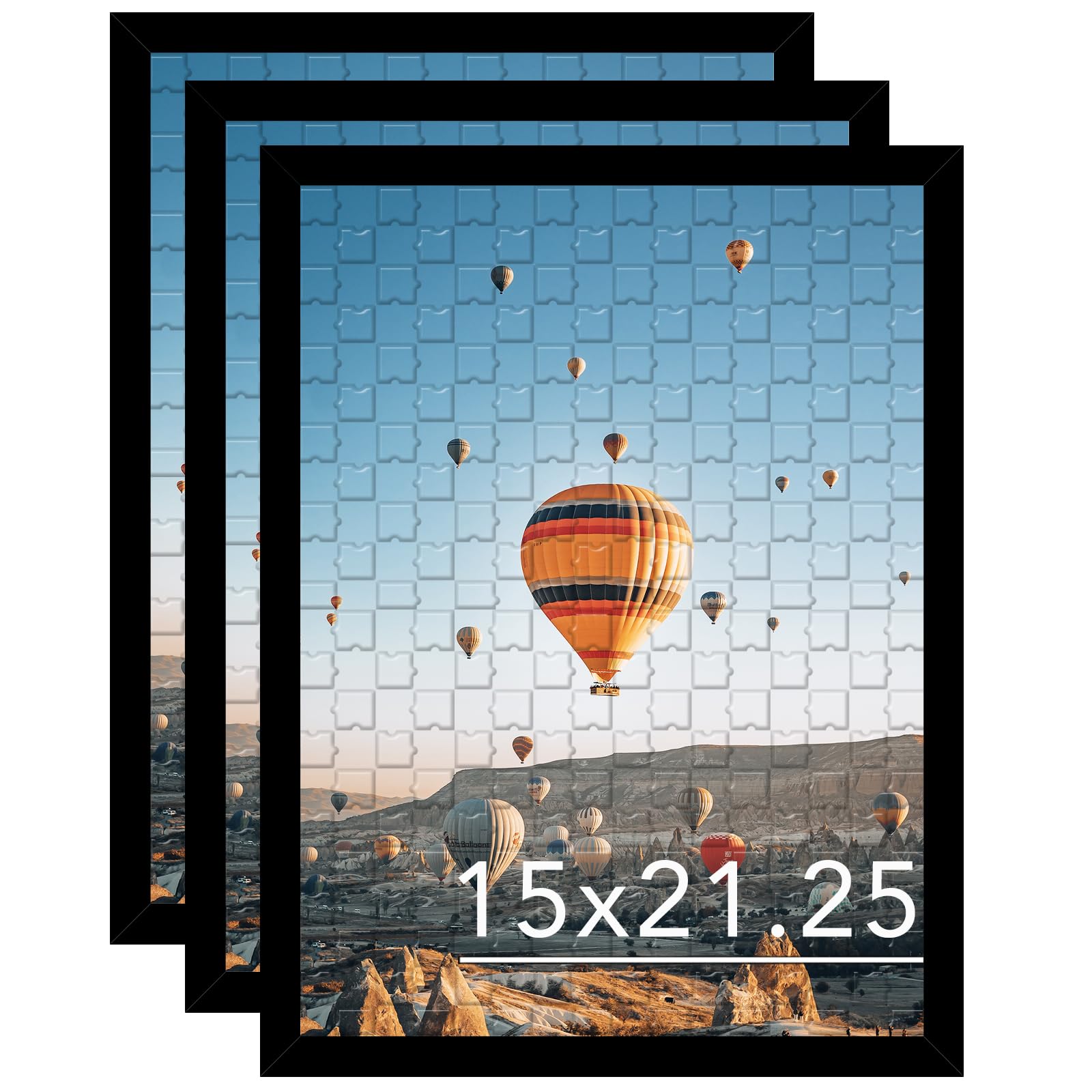 JCJMY 15x21.25 puzzle frame set—three black frames for clean, flexible display of puzzles and photos