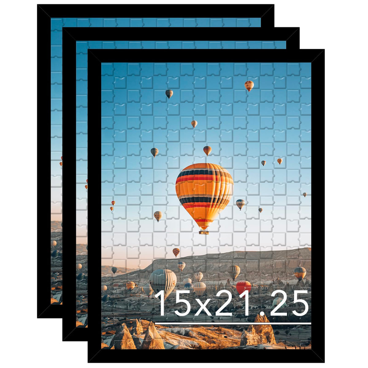 JCJMY 15x21.25 puzzle frame set—three black frames for clean, flexible display of puzzles and photos
