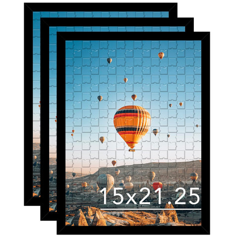 JCJMY 15x21.25 puzzle frame set—three black frames for clean, flexible display of puzzles and photos