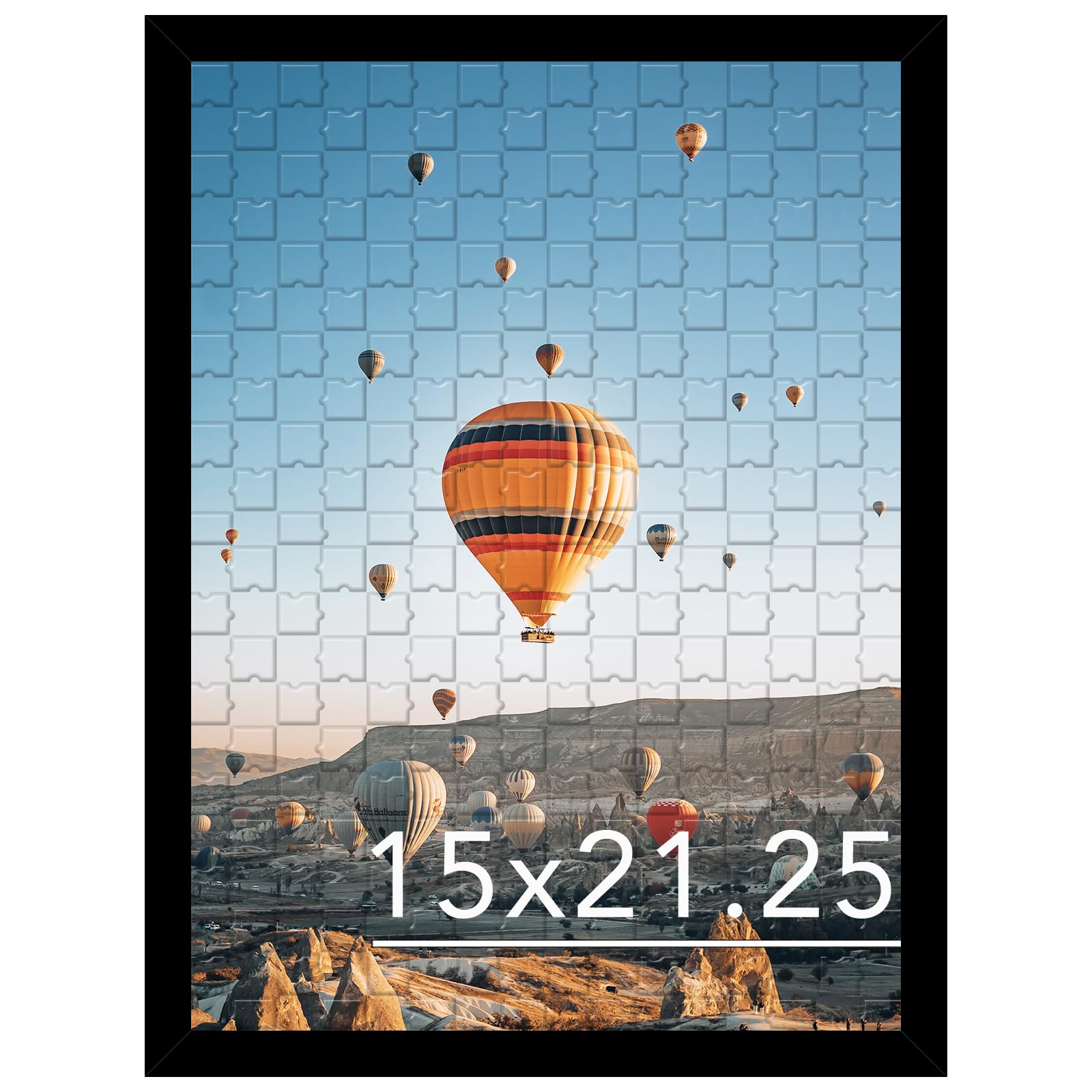 JCJMY 15x21.25 black frame displaying puzzles with shatter-resistant plexiglass for homes